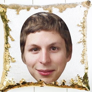 Michael Cera, Almohada de celebridades, Regalo de cumpleaños, Actor Gloria Bell, Regalo divertido, Almohada de lentejuelas, Regalo para ella/él, Regalo de almohada, 15&quot;x15&quot;