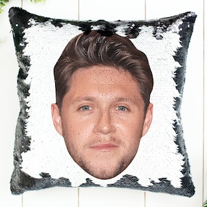 Niall Horran, Niall Horran Kissen, lustiges Geschenk, Geschenk für sie, Geschenk für ihn, Pailletten Kissen Geschenk, Liebhaber Geschenk, 15 &quot;x 15&quot; Kissen.