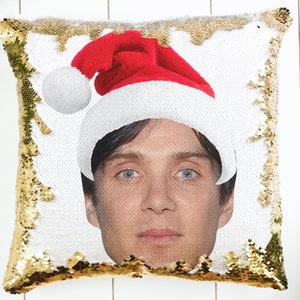 Cillian Murphy, Cillian Murphy Weihnachtskissen, lustiges Geschenk, Geschenk für sie, Geschenk für ihn, Pailletten-Kissengeschenk, Liebhabergeschenk, 15 &quot;x 15&quot; Kissen.