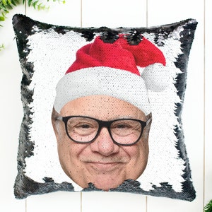 Denny Devito Sequin Throw Pillow Cover Magic Reversible 15" X
