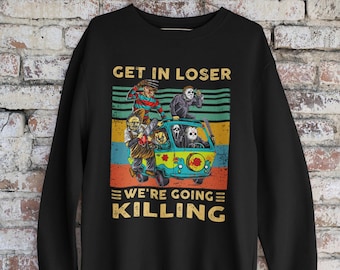 We’re Going Killing Halloween Sweatshirt, Retro Slasher Horror Movie Hoodie, Funny Spooky Villain Sweater, Halloween Horror Fan Gift