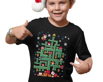 Kids Mario Christmas Shirt, Kids Ugly Christmas Shirt, Holiday Gamer Gifts for Children, Infant Mario Ugly Xmas Shirt, Christmas Gamer Shirt