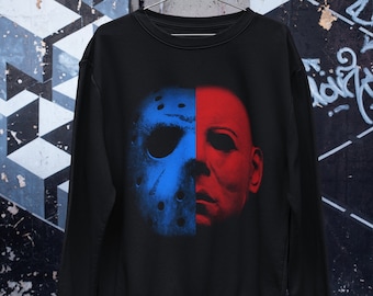 Iconic Horror Shirt, Horror Face Off Halloween Sweater, Retro Horror Sweater, Horror Movie Killers, Horror Movie Fan Gift for Him & Her
