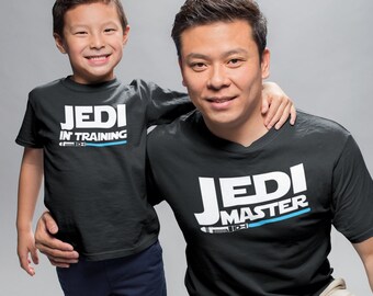 Jedi Master and Jedi In Training Shirts, Matching Father and Kids Shirts, Kids Birthday Gift, Matching Family Sets, Dad and Family Shirts