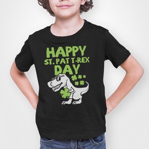 St Patrick&#39;s Day Kids Shirt, T-Rex Shirt, Dinosaur Tee for Kids & Toddlers, St. Paddy&#39;s Day Dinosaur Shirt, Funny St Patrick&#39;s Day Gift Idea