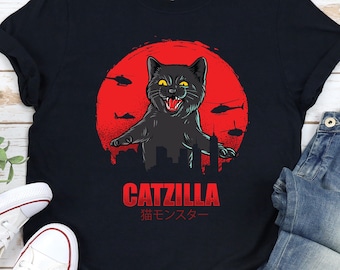 Catzilla Cat Shirt, Funny Cat Shirt, Cat T-shirt, Funny Cat Gifts, Cat Lover Gift, Cute Cat Shirt, Cat Shirt, Kids Cat Shirt, Kids Cat Gifts