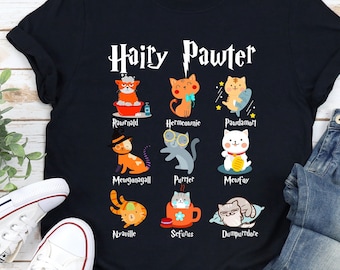 Hairy Pawter Cat Shirt, Funny Cat Lover Gift, Cat T-shirt, Funny Cat shirt, Gifts For Cat Lovers, Cute Cat Shirt, Cat Shirt, Kids Cat Shirt