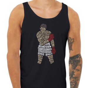 Boxing Legend Tribute Tank, Boxing Champ Tank, Black History Icon Word Art Graphic, Gift for Boxers, MMA Gym Shirts, Boxing Accessories