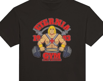 Heroic Barbarian Gym Shirt, Mighty Warrior Workout Tee, Retro Hero Fitness Apparel, Retro 80s Fitness Tee, Superhero Gamer Themed Gym Shirt