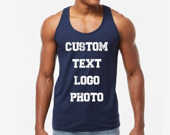 Custom Unisex Tank Tops, Custom Text & Photo, Personalized Tank, Customized Tanks, Custom Tank Tops, Personalized Gift Tanks For Him and Her
