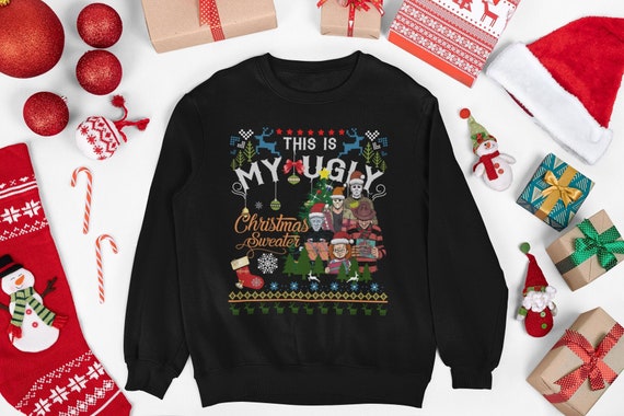 Horror movie ugly christmas sweater deals