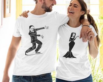Matching Couples Horror Shirts for Halloween, Horror Shirts, His and Hers Matching Shirts, Couples Halloween Gift Idea, Gothic Girl Shirt