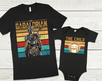 Matching Father & Son Shirts, Dadalorian and The Child, New Baby Gift, Baby Shower Gifts, Matching Family Shirts, Superhero Baby Shirts