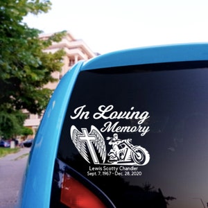 Motocycle Memorial Car Decal