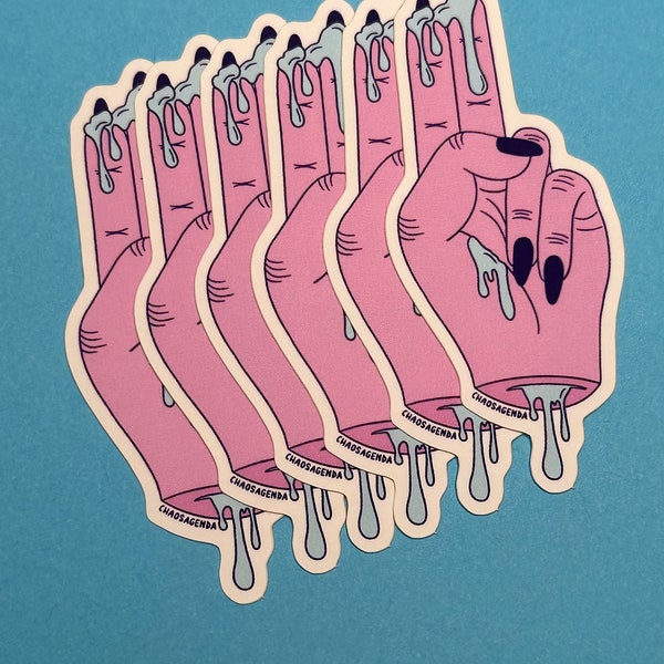 Dripping Fingers Queer Lesbian Bisexual Pride Sticker