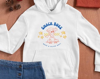 Dziecięca bluza z kapturem z polaru w stylu retro Snack Boss