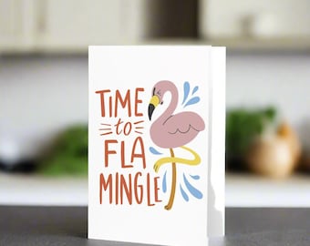 Flamingo Greeting Card: Blank Inside, Party Invitation