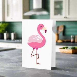 Pink Flamingo Grußkarte: Tropischer Geburtstag, Dankeschön