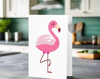 Pink Flamingo Greeting Card: Tropical Birthday, Thank You Note