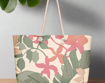 Oversized Weekender Tote Bag - Floral Dusk