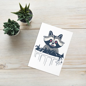 Cartão de felicitações do panda do lixo do guaxinim (em branco)
