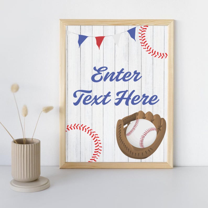Editable Baseball Birthday Welcome Sign | Sports Theme Party Sign for ...