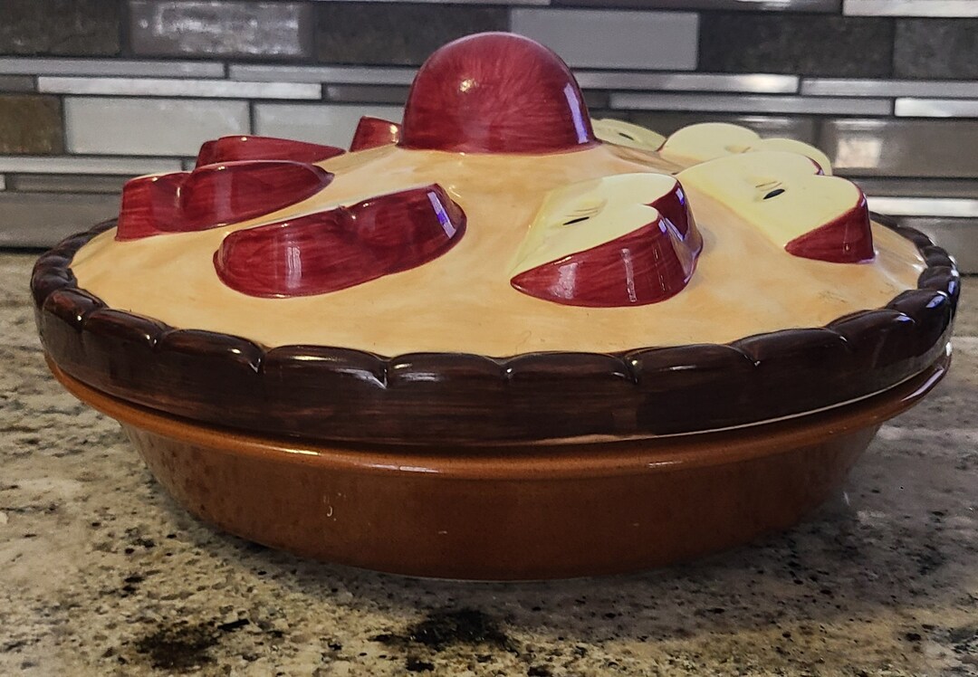 Vintage Ceramic Apple Pie Plate With Lid - Etsy