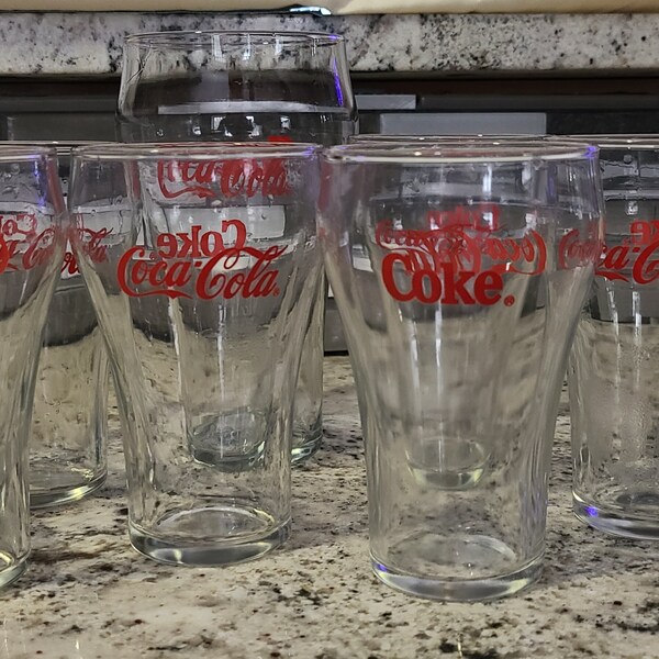 Vintage COKE Glasses 7 pc set