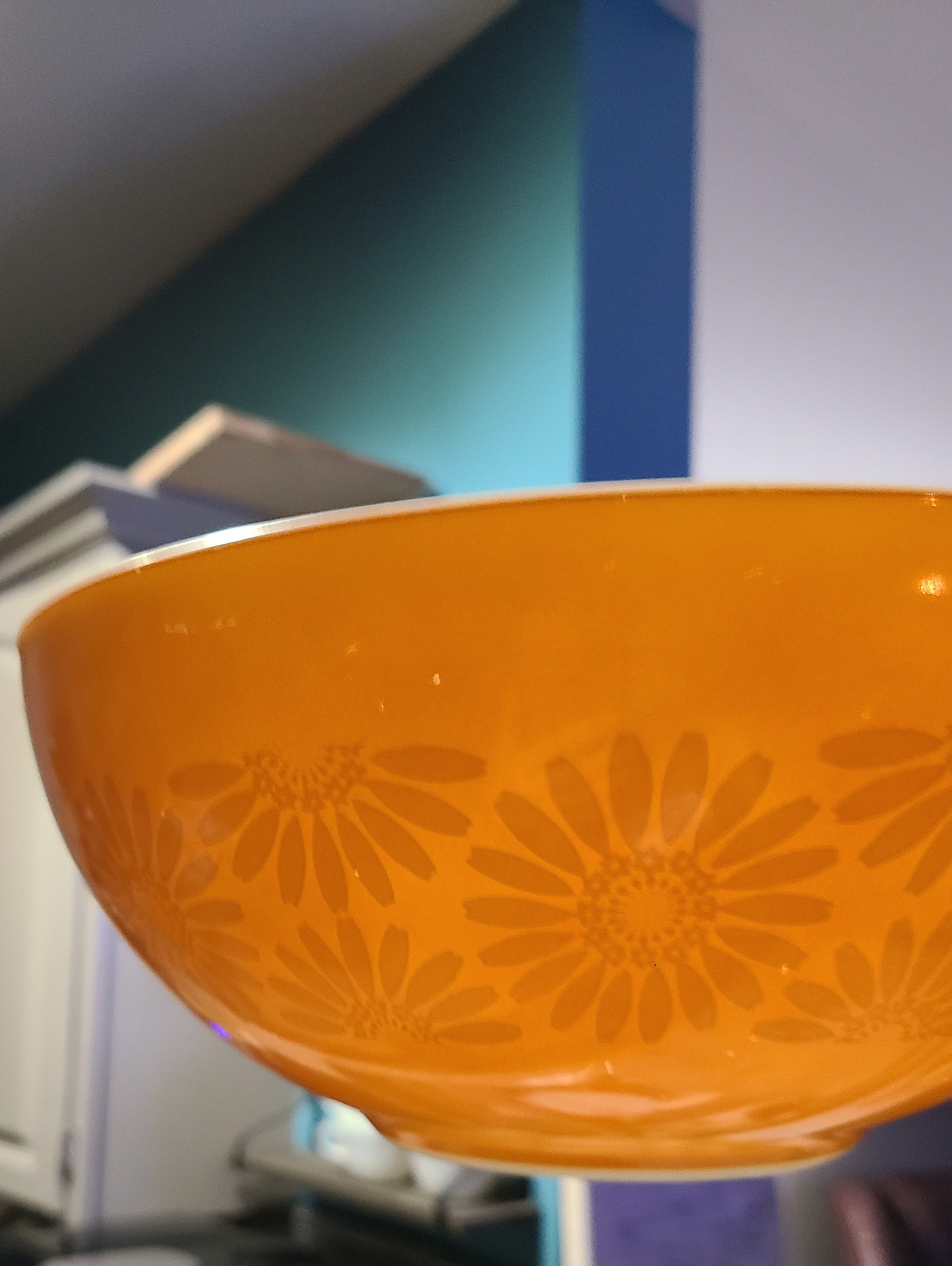 Vintage Pyrex Sunflower Daisy Cinderella Mixing Bowl 444 Orange/yellow
