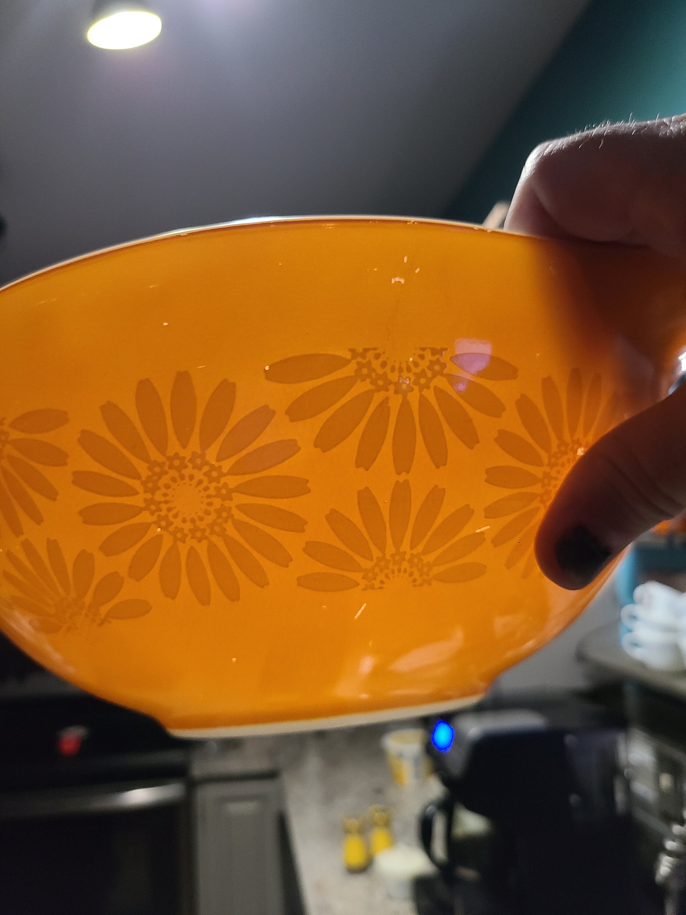 Vintage Pyrex Sunflower Daisy Cinderella Mixing Bowl 444 Orange/yellow