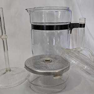 VTG PYREX 7826-B 6 tasses avec percolateur pour cafetière en verre pour flammes de flammes