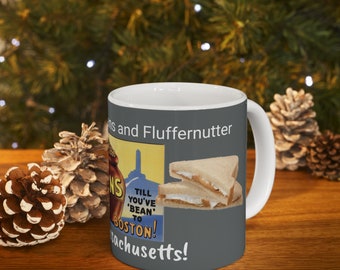 Best Massachusetts Gifts - Cranberries, Baked Beans and Fluffernutter - I Love Massachusetts! - Ceramic Mug 11oz MA