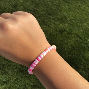 Metallic clay bead bracelet