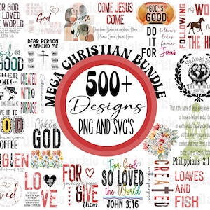 Ensemble méga chrétien PNG SVG : conceptions religieuses (téléchargement numérique)