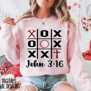 XOXO JUAN 3:16 San Valentín Cristiano SVG PNG Descarga Digital, Cristiano Basado en la Fe PNG, Pascua, Positividad PNG, Más Vendido, De Moda
