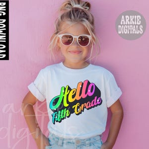 HOLA QUINTO GRADO Neón Png, Diseño de maestro, Regreso a la escuela Png, Bruh We Back Neón Png, Letras de lunares Png, Regreso a la escuela divertido Png