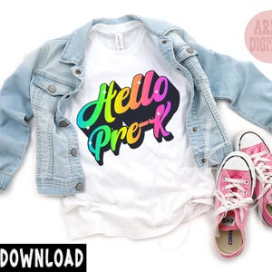 HOLA PRE-K Neon Png, Diseño de maestro, Regreso a la escuela Png, Bruh We Back Neon Png, Letras de lunares Png, Regreso a la escuela divertido Png, Preescolar