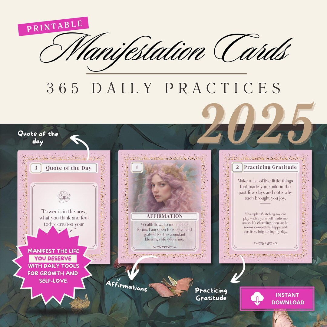 365 Manifestation Cards | Affirmation Cards Printable | Law of ...