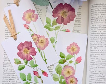 押し花のブックマーク：本物のドライフラワー、ユニークな読者へのギフト
