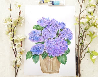 ニゲラの花のオリジナル水彩画：植物イラスト - Etsy 日本