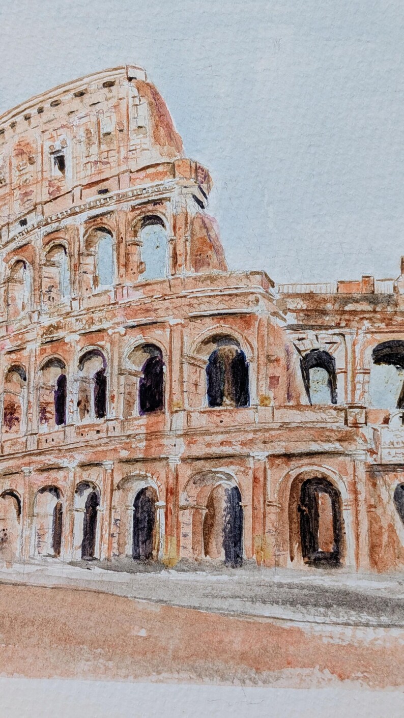 Original Rome Colosseum Watercolor Painting: Italy Landscape Art - Etsy