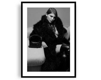 Lexa Kim - Diana 1, Fine Art Giclee Print, Black and White Fashion Photography, Glam Poster