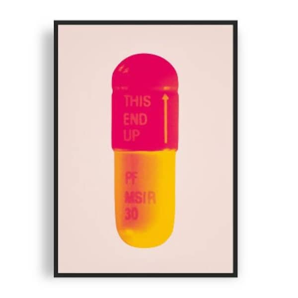 Damien Hirst - The Cure, Powder Pink, Lollypop, Red, Golden, Yellow, Fine Art Giclee Print, Pill Pharmacy Poster