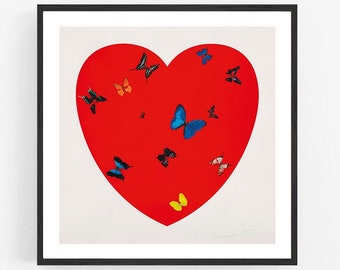 Damien Hirst - All you need is love, love, love, Giclee Print, Heart Poster