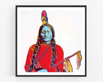 Andy Warhol - Sitting Bull, Cowboys and Indians Portfolio, Giclee Print, Poster