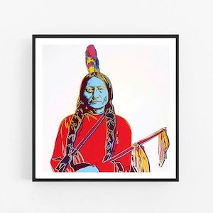 Andy Warhol - Toro Seduto, Cowboys e Indiani Portfolio, Stampa Giclée, Poster