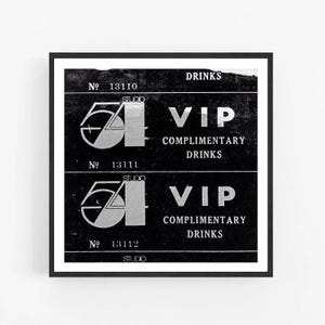 Andy Warhol - Entrada VIP Studio 54, Impresión Giclée de Bellas Artes, Póster de Música Disco
