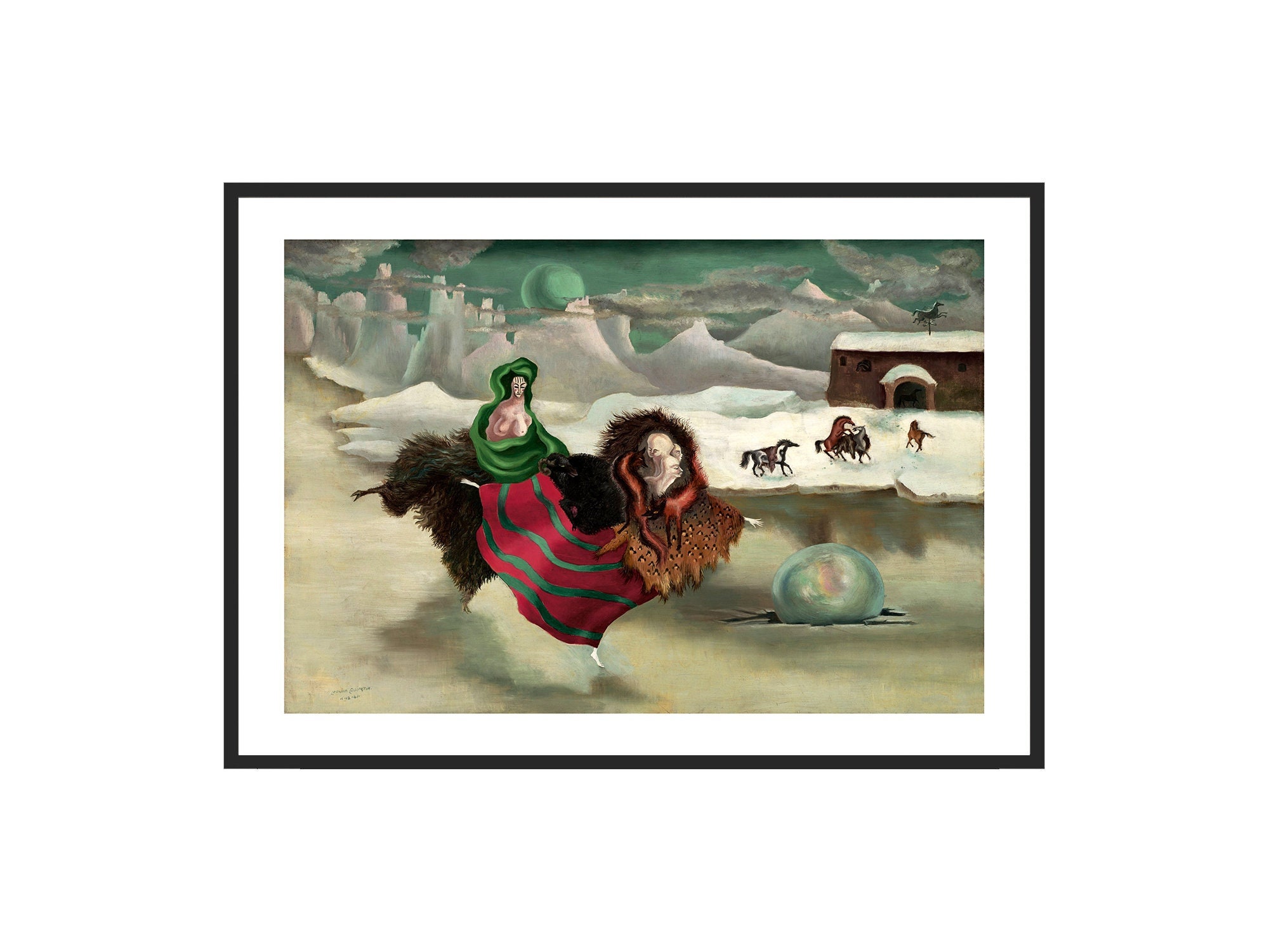 Leonora Carrington - La joie de patinage (The Joy of Skating), Fine Art Giclee Print, Surrealism Art Poster