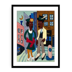 William H. Johnson - Street Life, Harlem, Fine Art Giclee Print, African American Art, Portrait Figurative Art Poster, Afrocentric Decor