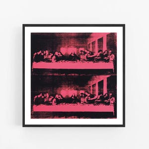 Andy Warhol - La última cena, rosa, impresión giclée de bellas artes, póster religioso, según Leonardo da Vinci